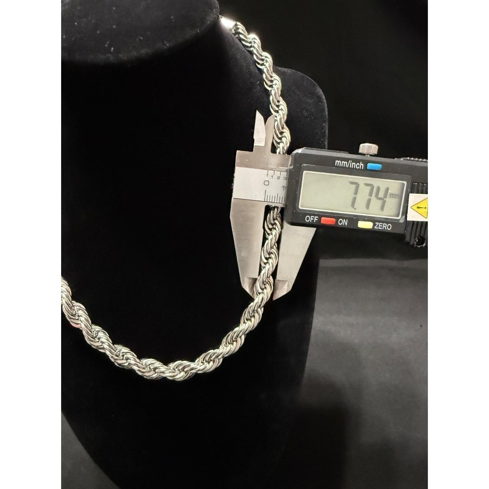 rope chain silver filled 18 inch 7.5mm lobster clasp the big boy - Picture 3 of 7